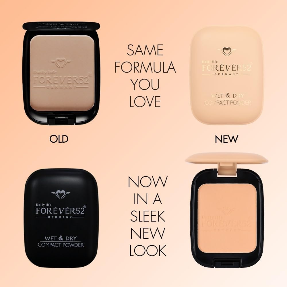 Forever52 Daily Life Dual Wet And Dry Compact + Makeup Setting Powder (Whiteray-001, 12G) | Matte Finish | Lightweight | Long Lasting | Enriched With Vitamin E | Vegan