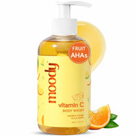 Moody Vitamin C Brightening Body Wash with Fruit AHA's | Fights Hyperpigmentation & Deep Cleanses | For Glowing & Hydrated Skin | Sulphate Free | Suitable for All Skin Types | For Women & Men (200 ml)