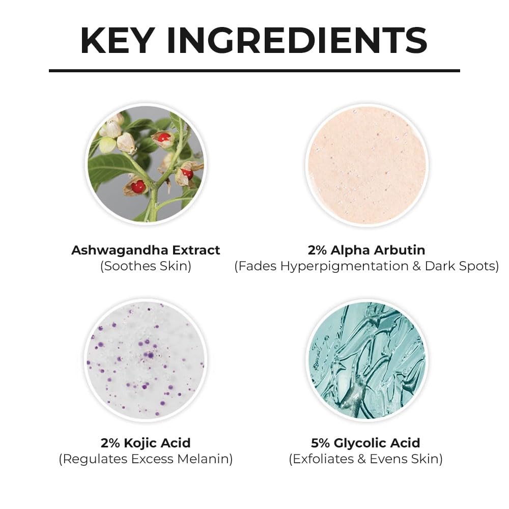 Dr. Sheth's Ashwagandha & Alpha Arbutin Melasma Serum Cream- 30G |For Hyperpigmentation, Dark Spots & Sun Damage|Even Toned & Blemish Free Skin|Enriched With Glycolic Acid, Kojic Acid & Niacinamide