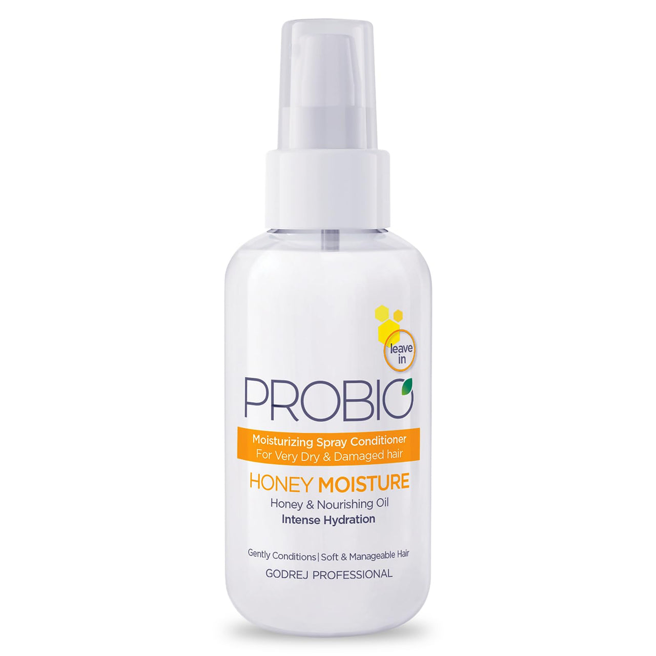 Godrej Professional Probio Honey Moisture Spray Conditioner (100 Millilitre) | Helps Condition And Moisturizes Dry & Damaged Hair | Composed Of Honey & Nourishing Oils