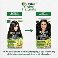 Garnier, Hair Colouring Creme, Long-lasting Colour, Smoothness & Shine, Color Naturals, Shade: 1 Natural Black, 70ml + 60g (Pack of 2)