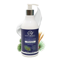 Vamp Beauty Strengthening Shampoo with Saw Palmetto & Biotin | Controls Hair Fall, Repairs Damage | Enriched with Silk Protein, Rice Water & Wheat Protein | For All Hair Types | 300ml