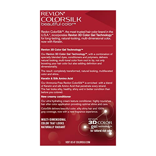 Revlon Colorsilk Beautiful Color, Permanent Hair Color with Keratin, 40ml + 40ml + 11.8ml - 20 Brown Black (Pack of 1)