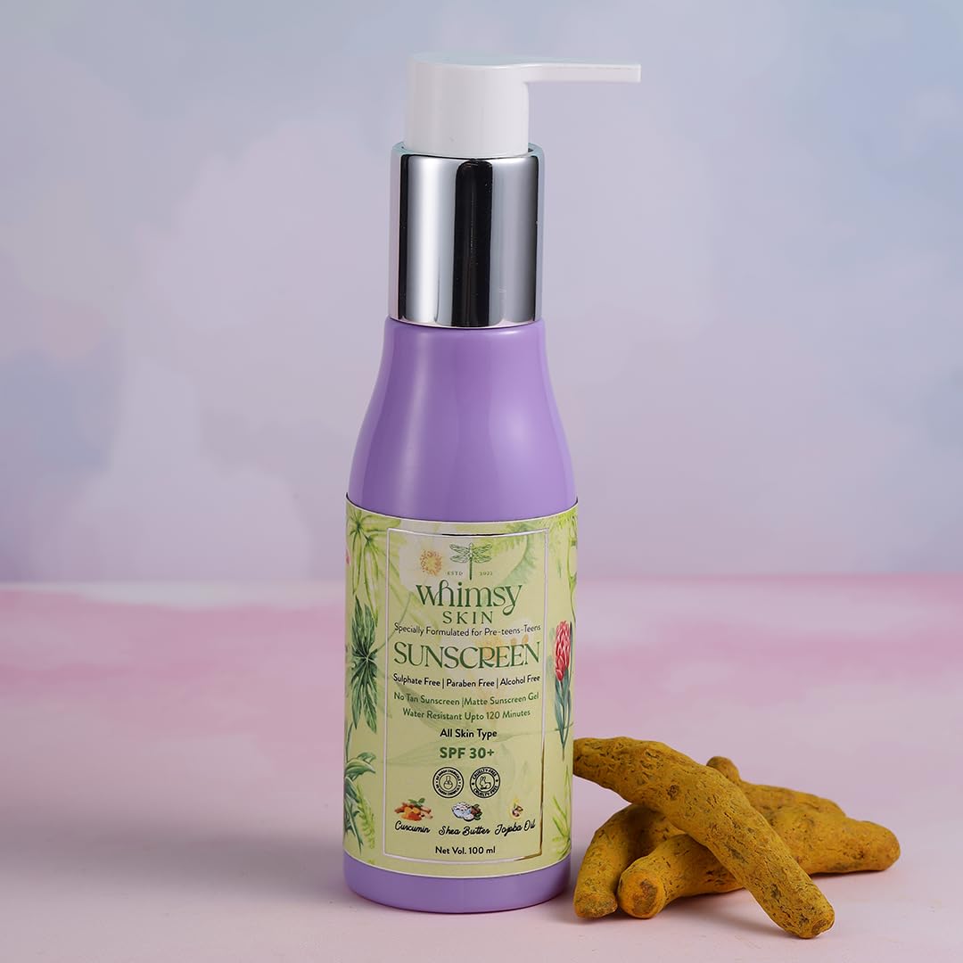 Whimsy Beauty Kids & Teens Sunscreen SPF 30+ Broad Spectrum UV Protection | Clean, Chemical-Free Formula for Sensitive Skin | Water-Resistant & Lightweight 100ml