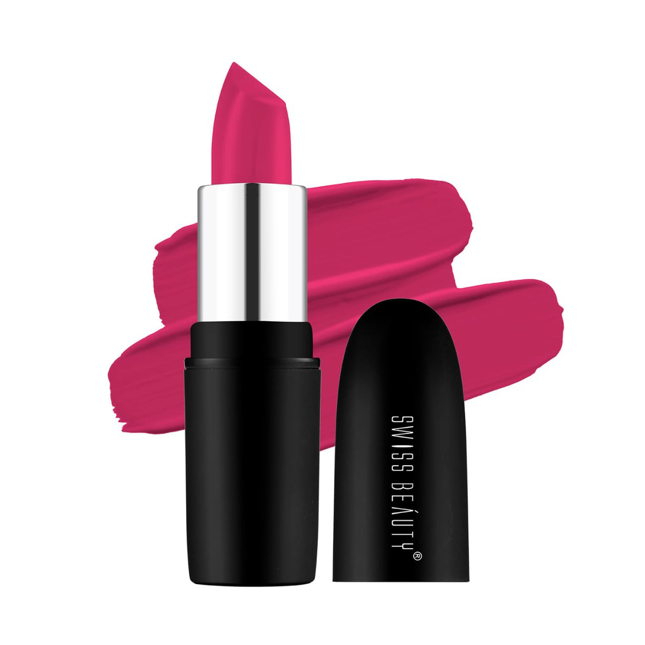 Swiss Beauty Pure Matte Creamy Lipstick | Non-drying, Highly pigmented Lipstick | Shade- Hot Pink, 3.8gm|