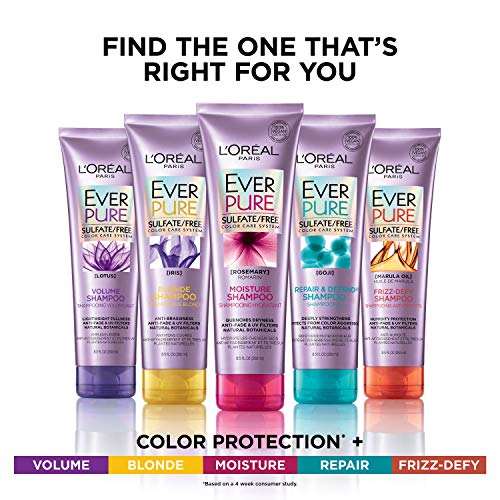 L'Oreal Paris Hair Care Everpure Sulfate Free Frizz Defy Shampoo, 3 Count