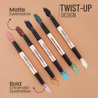 Swiss Beauty Chrome & Matte Twin Eyeshadow Stick | Mix of Matte and Shimmer | Easy to blend, non creasing eyeshadow | 24 Hour Stay | Shade- Night Skies, 2g