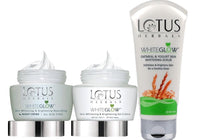 Lotus Herbals Whiteglow Gel Cream 60g, Nourishing Night Cream 60g, Oatmeal Scrub 100g, Set of 3