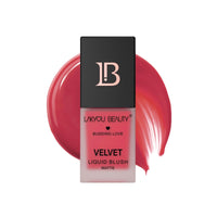 Lakyou Beauty Velvet Liquid Blush Matte | Light Weight | Highly Pigmented | Long-lasting | Easily Blendable | All Skin Types | Shade-03 (Muted Peach) 15ml