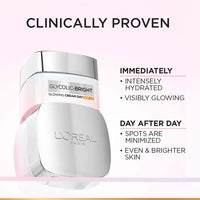 L'Oreal Paris Glycolic Bright Glowing Day Cream, Overnight Brightening Cream, Glycolic Acid in Gel-Like Cream Texture, that Visbily Minimizes Spots & Reveals Glowing skin, 50ml