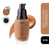 Daily Life Forever52 Ultra Definition Liquid Foundation + Skin-Like Blend Sponge Combo | 24H High Coverage Satin Finish + Seamless Blending Tool | Lightweight, Long-Wear & Ideal for Indian Skin Tones (Dusky__Caramel-04& Makeup Sponge)