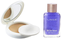 Lakmé Absolute Pr Skin Lightening Matte Compact For All Skin Spf 23 If 8G Powder& Nail Color Remover, 27Ml, 8 Gram, Ivory