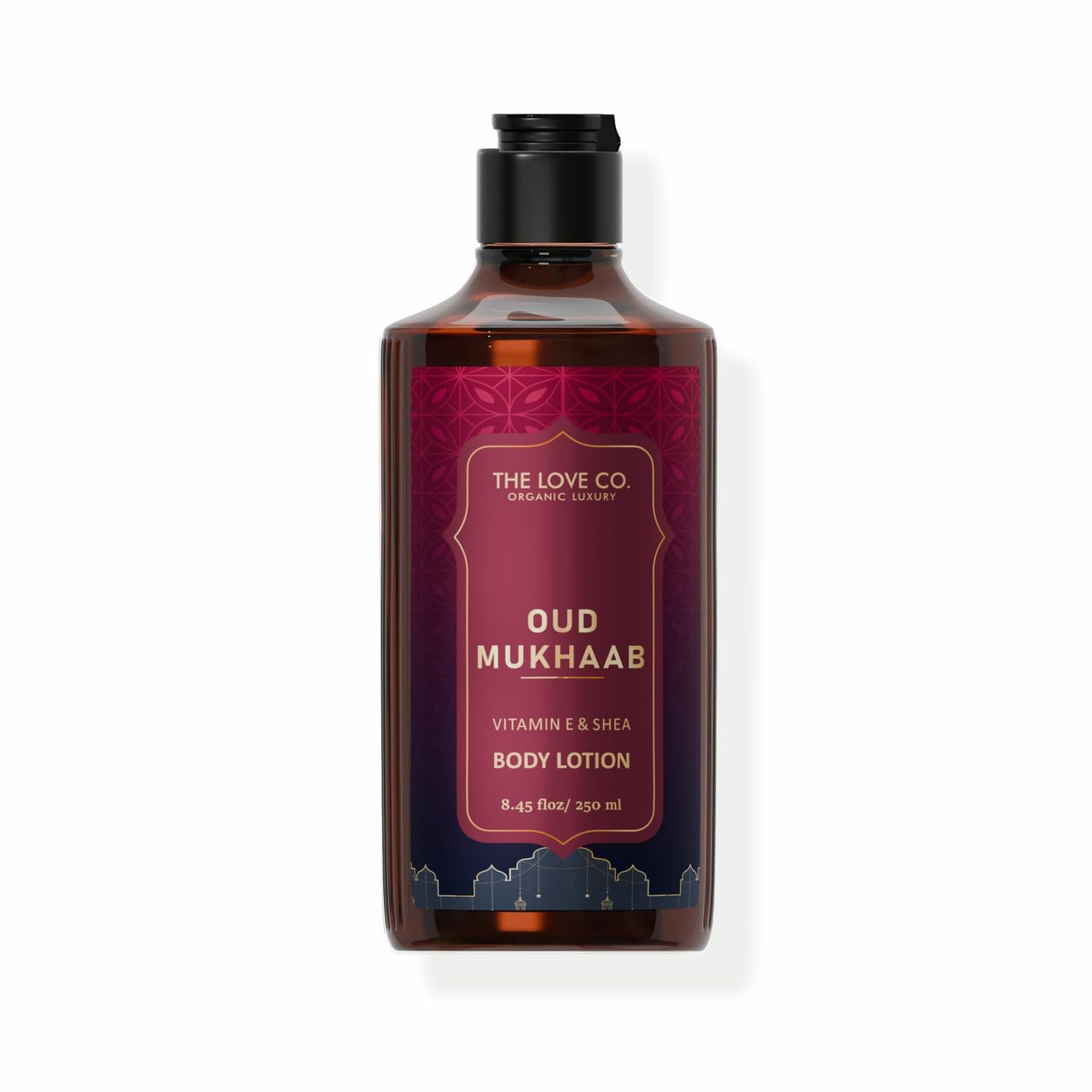 THE LOVE CO. Oud Mukhaab Body Lotion - Nourishing Moisturizer Cream for Dry Skin - Suitable for Men and Women with Jojoba Oil, Shea Butter & Vitamin E - 250ml