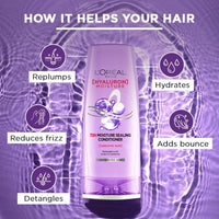L'Oreal Paris Hyaluron Moisture 3-step Ultimate Hydration kit - Shampoo (340ml) + Conditioner (360 ml) + Night Cream (180 ml)
