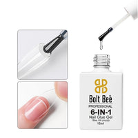 Bolt Bee 8-in-1 Nail Glue Gel – Builder Gel for Nail Extension, Repair, Strengthening, Apex Building, Blooming & Rhinestone Fixing – Soak Off UV/LED Gel, 15ml
