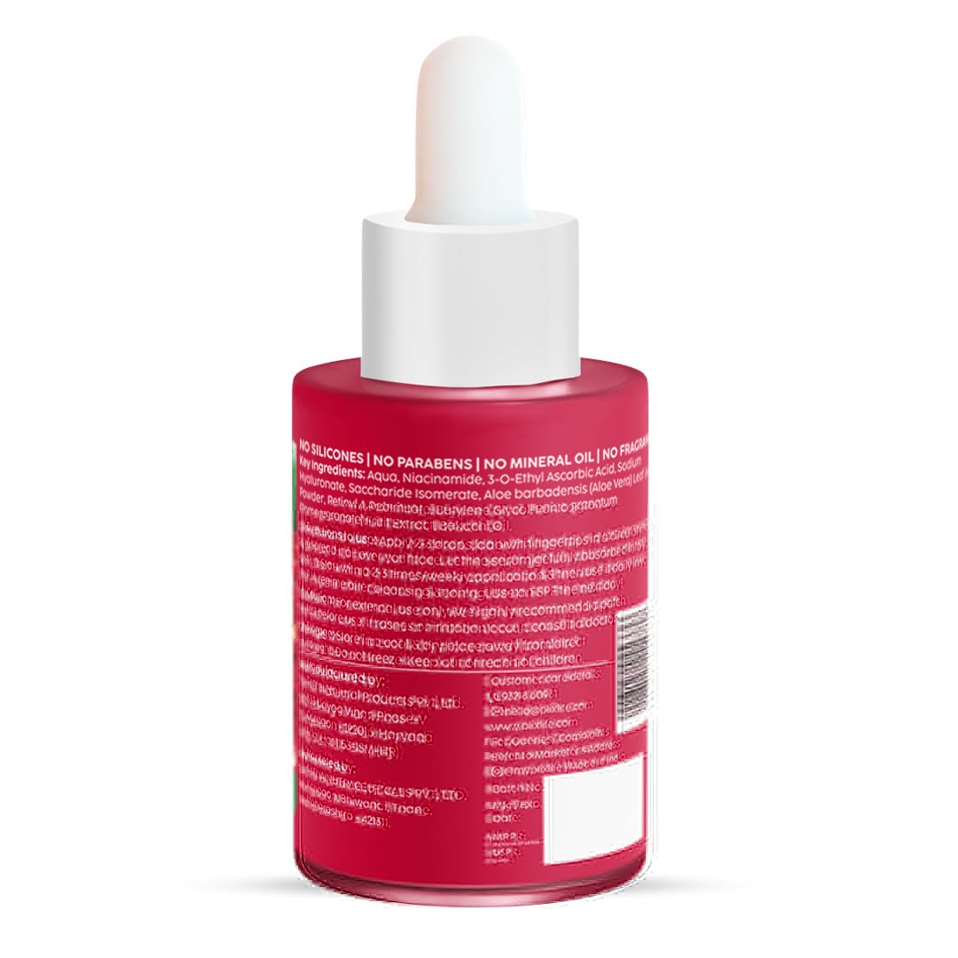 PLIX - THE PLANT FIX Pomegranate 0.6% Retinol & 0.2% Bakuchi Oil Face Serum (30 ml) | For Reverse Aging | Reduces Fine Lines & Wrinkles | For Men & Women | 100% Vegan