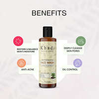 Khadi Natural Herbal Neem And Tea Tree Face Wash For Acne & Pimple | Purifying And Cleansing Face Wash | Soothes Skin,Unclogs Pores Reduce Blemishe | Gentle Cleaner Face Wash 100Ml