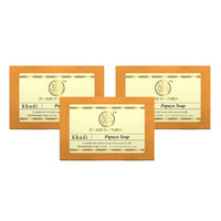 Khadi Natural Papaya Handmade Soap| Herbal Soap for tan removal| Handmade bathing soap| Suitable for all skin types|Pack of 3 (125gm*3) (375gm)