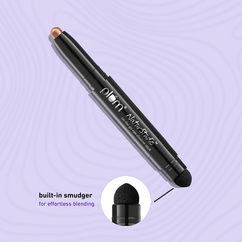 Plum NaturStudio on-the-go Eyeshadow Stick | Waterproof & Crease-proof | Highly Pigmented | With Smudger | Metallic Finish | 122 Starry Eyed