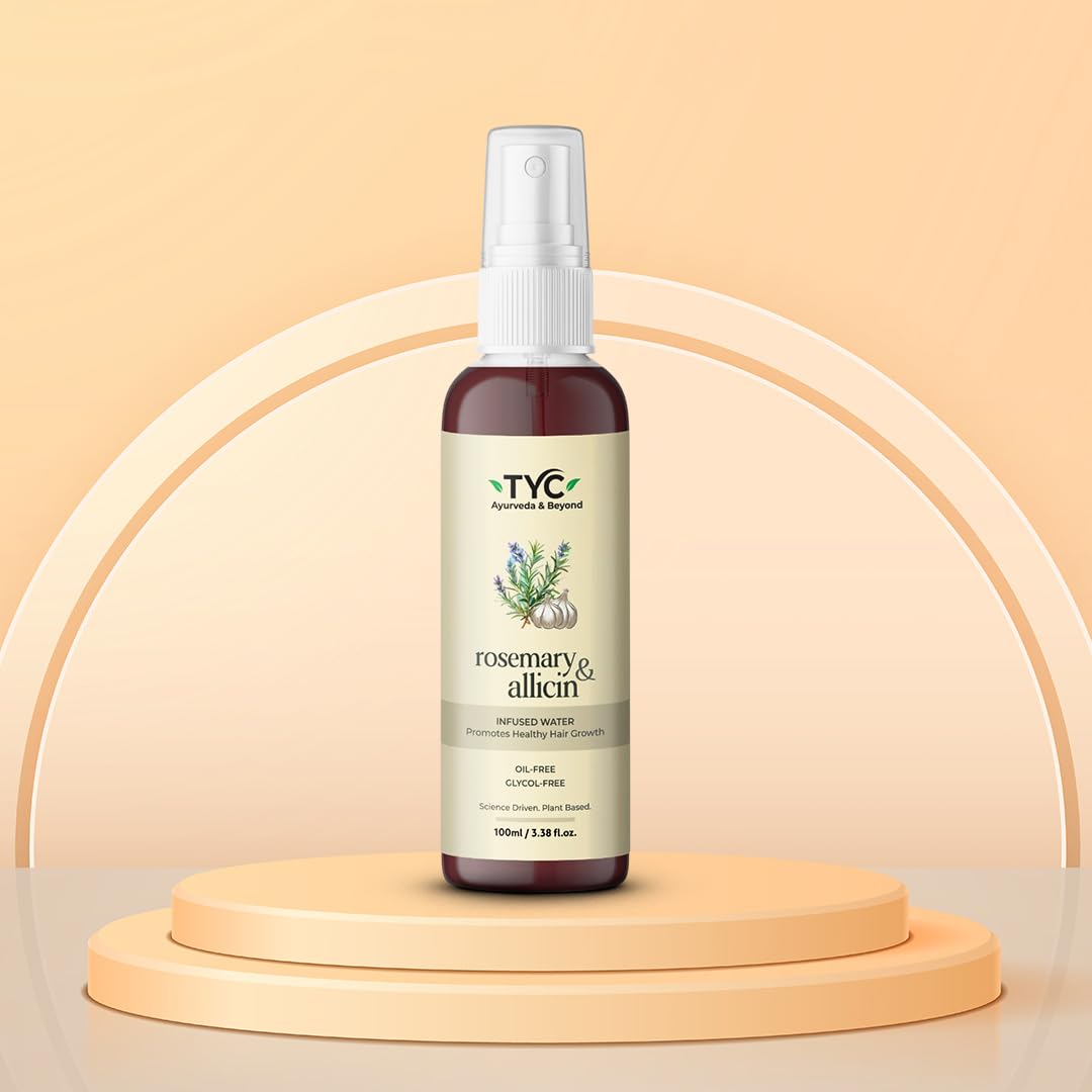 TYC - Trust Your Choice Rosemary and Allicin Water Hair Spray, Botanical Hair Mist for Hair Fall Control, Hair Growth and Scalp Health, Natural Anti-Hair Loss Treatment, 100 ml (Pack of 1)