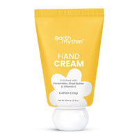 Earth Rhythm Hand Cream - Cotton Crisp for Dry & Rough Hands, Intense Moisturization Non Greasy, Fast Absorbing, Moisturizes, Enriched with Ceramides, Shea Butter, Cacao Seed Butter for Men & Women - 30ml