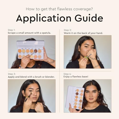 C2P Pro Dermashield 12-in-1 Concealer Palette for Face Makeup | Cream-Based Contour, Color Corrector & Foundation | Hides Blemishes & Dark Circles | High Coverage, Ideal for Oily Skin | 42g