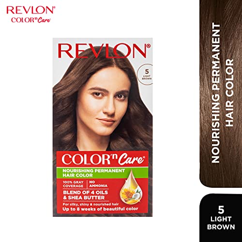 Revlon Color N Care Permanent Hair Color Cream, Medium Brown 5N|With Olive and coconut Oil
