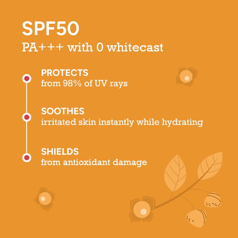 CITTA Soothing Sunscreen SPF 50 PA+++ For Men & Women | Broad Spectrum Protection Hydrating Sunscreen For All Skin Types | No White Cast, Non-Greasy & Quick- Absorbing | Power Blend Of Niacinamide, Thanaka & Ashwagandha | 50 gm