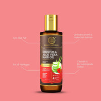 Khadi Natural Hibiscus & Aloe Vera Hair Oil | Oil for Frizzy Hair | Silicone & Mineral Oil Free | Suitable for All Hair Types | Powered Botanics