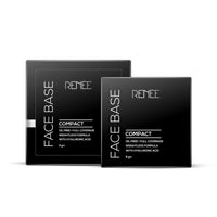 RENEE Face Base Compact Powder Walnut Beige 9gm| Enriched with Hyaluronic Acid & Vitamin E| Long-lasting, Easy Blend, Matte Finish