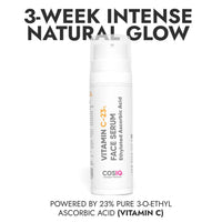Cos-IQ Glowing Skin with Vitamin C-23% Serum : Advanced Molecular Skincare Technology 60ml | 23% Vitamin C Face Serum for Brightening Skin | Only 2 Ingredients Formula For Men and Women | 60 Days Pack