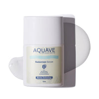 AQUAVE SPF 50 PA++++ Serum Sunscreen (30ml) 5% Niacinamide & 3% Sea Boost Superlight Marine-Based | 1% Hyaluronic Acid & 5% Aloe Vera | No White Cast | For All Skin Types (Oily, Dry, Acne-Prone) | Men & Women | Pocket Sunscreen