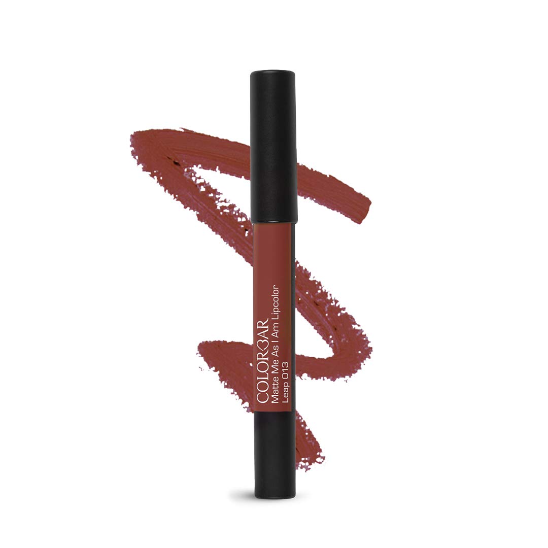 Colorbar Matte me as I am Lipcolor-Leap, Nude, 2 g | Moisturize and condition lips| Long Lasting| Waterproof and Smudge-proof
