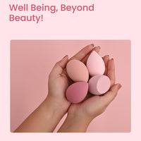 Earth Rhythm Beauty Blender Makeup Sponge - Pack of 4 | Olive Cut Sponge | Latex Free | Flawless Application | Wash & Reuse