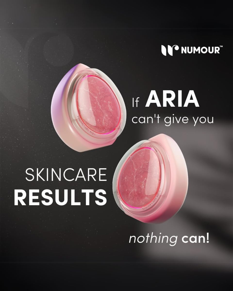 Numour ARIA Jade Stone LED Facial Device | For Fine Lines, Wrinkles & Acne | with Yellow, Blue & Red Light Therapy for Face | Smart Rechargeable Skincare Tool for Moisturizer, Serum & Face Masks