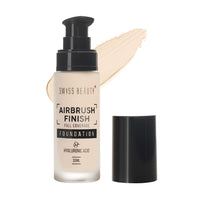 Swiss Beauty Airbrush Finish Lightweight Foundation | Full Coverage Blendable Foundation For Face Makeup |With Benefits Of Hyaluronic Acid, Aloevera And Vitamin E | 30Ml | Shade- 01 Shell White
