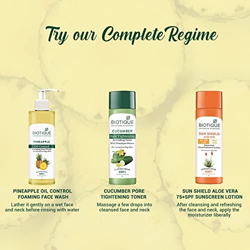 Biotique Pineapple Oil Control Foaming Face Wash | Hydrates dry skin | Eliminates Excess Oil | Evens Skin Tone | 100% Botanical Extracts | Suitable for All Skin Types | 200ml