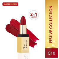 Blue Heaven 2 in 1 Festive Lipstick | Dual Shade | Ultra Lightweight Soft Matte Finish | Long Stay Comfort Wear Lipsticks for Women |C10| 4gm