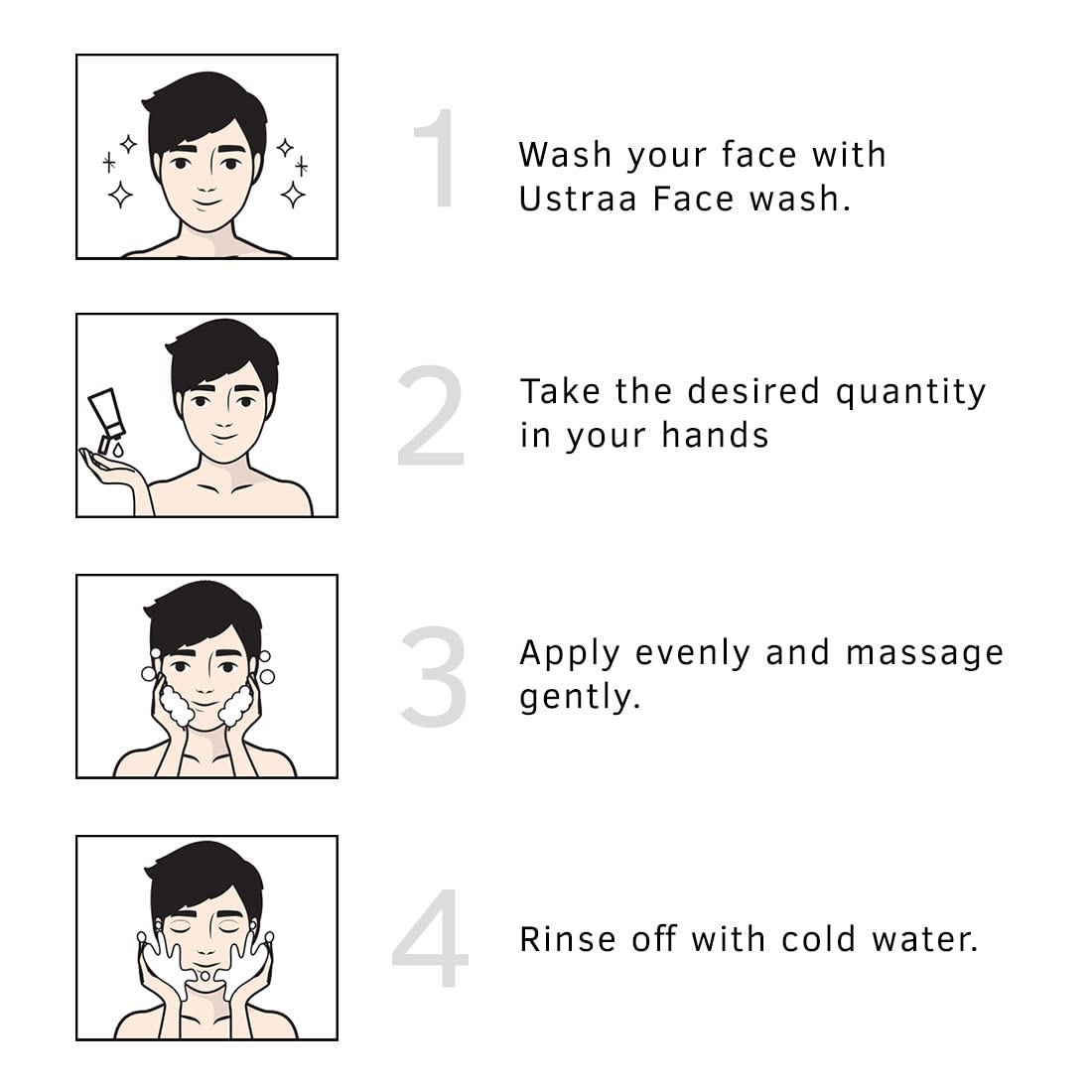Ustraa Face Scrub for Men - 100g - with Activated charcoal, Tahitian Volcanic Sand & Walnut Granules - Great for Exfoliating skin & facial detox, Fights blackheads - For All Skin type