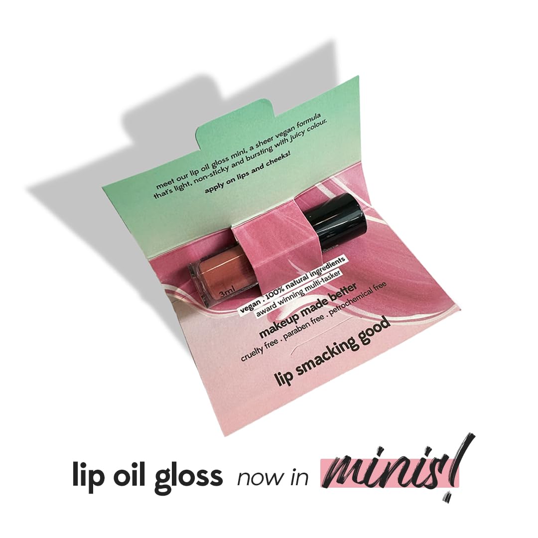 Ruby's Organics Mini Lip Oil Gloss for Women & Girls, All Skin Tones- Moisturizing, Long Lasting, Non Sticky & Non Drying Formula, Glossy Texture, Natural Lip Makeup, Paraben Free - Cherry, 3 ml