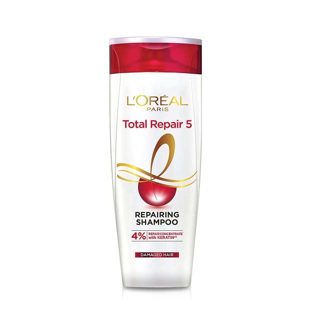 L’Oréal Paris Dream Lengths Shampoo, 192.5 Ml & Total Repair 5 Repairing Shampoo With Keratin Xs, 192.5Ml
