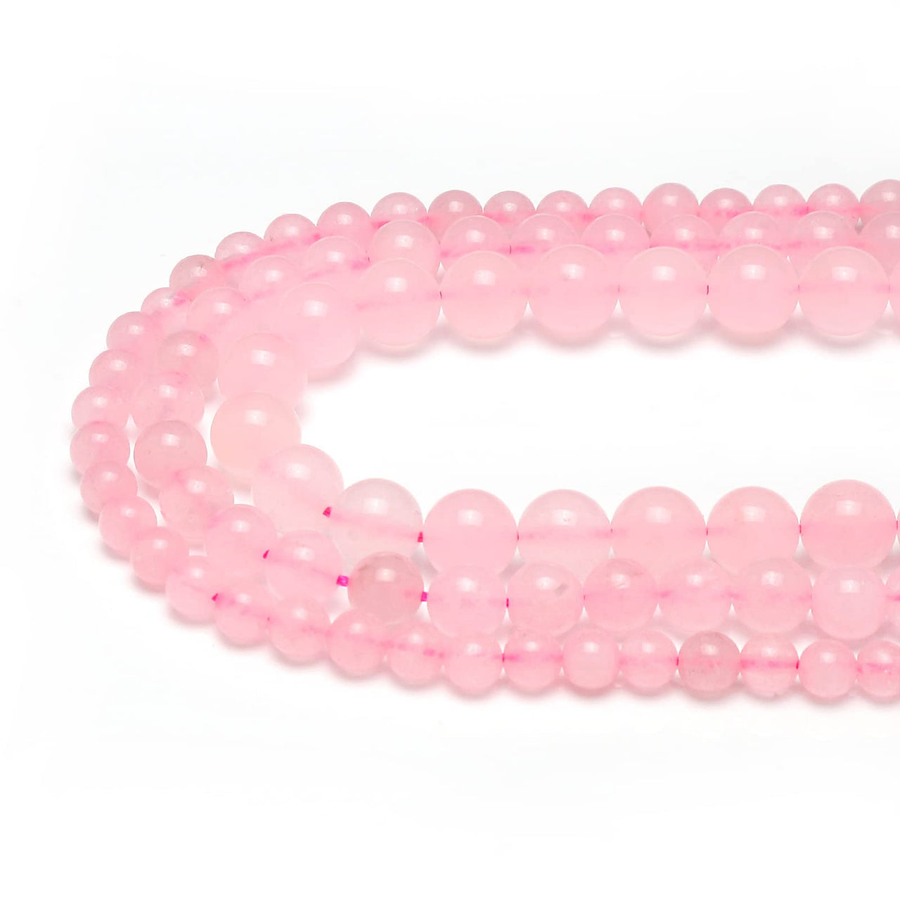 60pcs 6mm Natural Rose Quartz Gemstone Beads Energy Healing Crystal Round Loose Stone Beads for Jewelry Making, DIY Bracelets Necklaces
