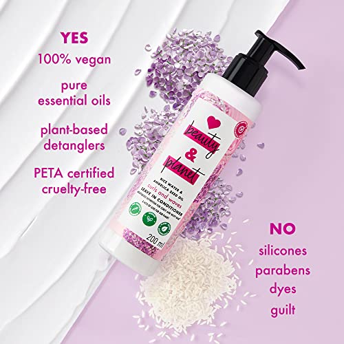 Love Beauty & Planet Love Beauty And Planet Rice Water & Angelica Seed Oil Silicone-Free Curl & Waves Leave-In|| No Parabens|| No Dyes|| Angelica Essential Oil|| Floral, 200Ml, 1 Count