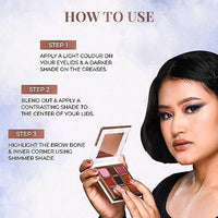 Just Herbs Eyeshadow Palette 9 In 1 Long Lasting Blendable Eye Makeup Palette Shimmery Finish (Moonlight - Night Palette) Multicolor