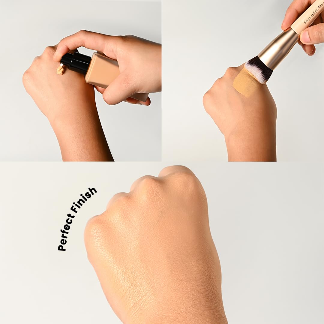 Milagro Beauty Foundation Brush 01 – Seamless Blending Brush for Liquid, Cream & Powder Foundations, Soft Dense Bristles, Flawless Coverage, Vegan & Cruelty-Free, Easy to Use & Clean