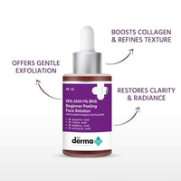The Derma Co 15% AHA + 1% BHA Beginner Repairing, Radiant Skin, Exfoliating, Removes Impurities Face Peeling Solution for 10-Minute Weekly Exfoliation - 30ml(dermaco)