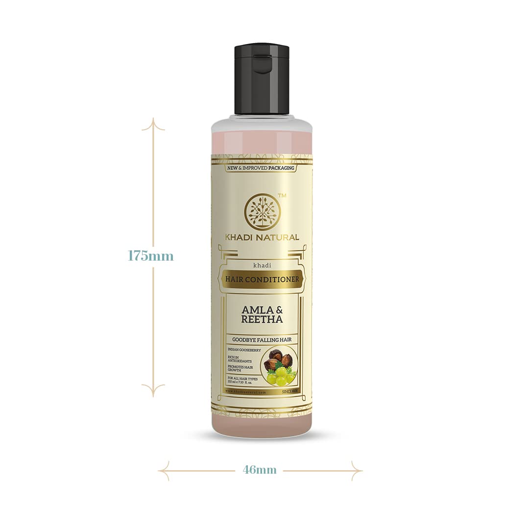 Khadi Natural Amla and Reetha Hair Conditioner 210ml, For Hair Fall Rescue, Nourishes dry and damaged hair