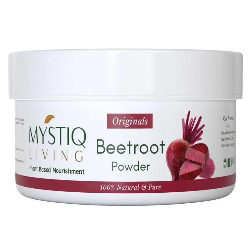 Mystiq Living Beetroot Powder | 100% Pure Organic Beetroot Powder - 100g