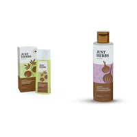 Just Herbs Skin-Rejuvenating Ayurvedic Face Wash Cleanser - 100 ML & Just Herbs Castor Conditioner with Onion Black Seed Oil & Bhringraj for Hair Growth-100 ml Combo