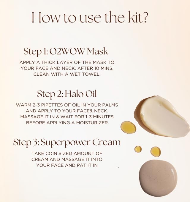BiE Anti Pigmentation Kit | Treats Pigmentation, Melasma, Dark Spots & Ageing Spots | 3 pcs - O2 WOW Mask, Halo Face Oil, Superpower Eternal Youth Cream | Unisex